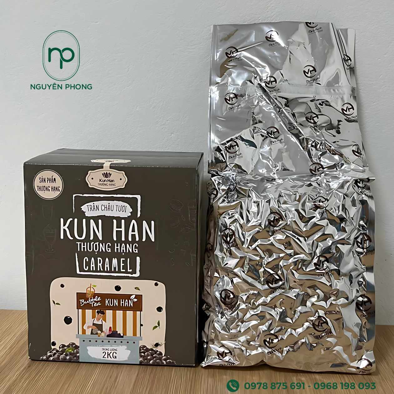 Mẫu tem dán hộp đựng trân châu 